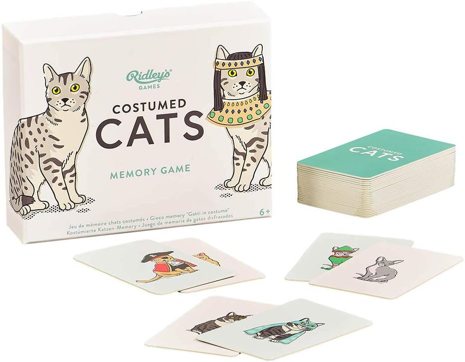 Ridley’s Costume Cats Memory Game – Includes 50 Matching Cards and Instructions – Memory Card Game Featuring Well-Dressed Cats – Fun for All Ages, Makes a Great Gift Idea Memo Game Costume Cats
