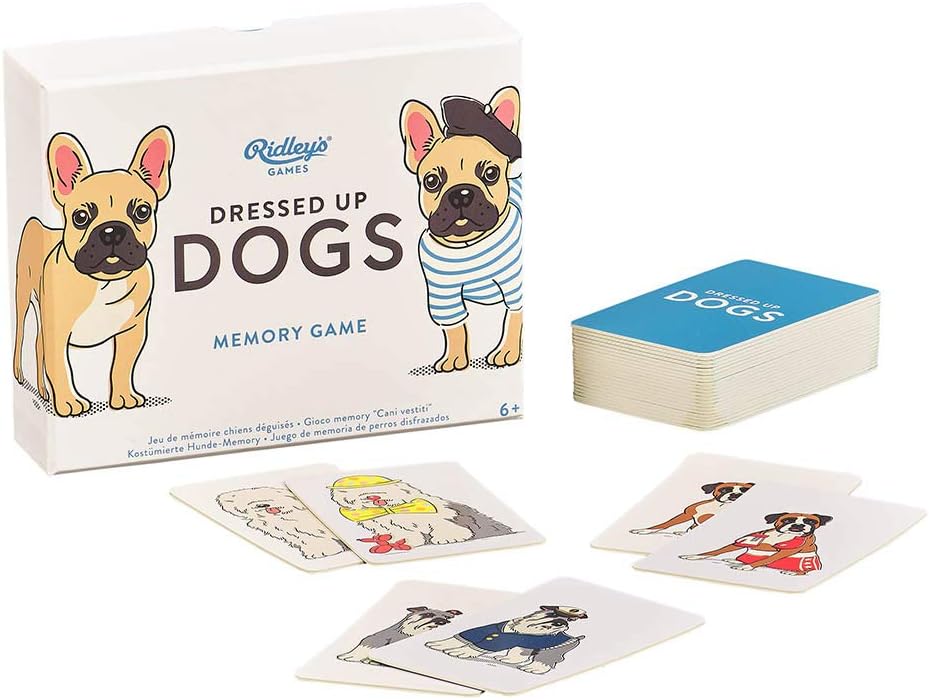 Ridley’s Dressed Up Dogs Memory Game – Includes 50 Matching Cards and Instructions – Memory Card Game Featuring Well-Dressed Dogs – Fun for All Ages, Makes a Great Gift Idea Memo Game Dressed Up Dogs