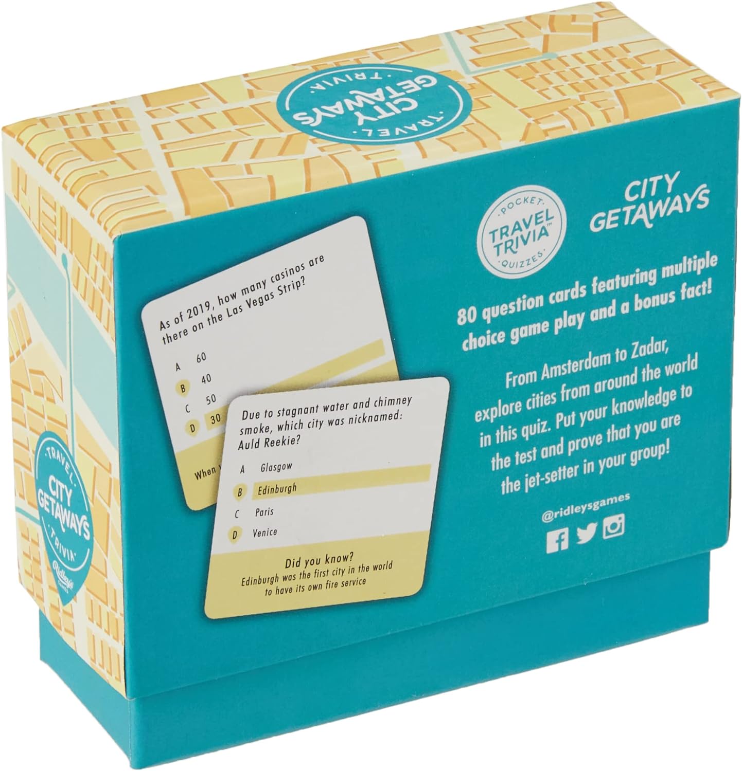 Ridley's Games QUZ013 City Getaway Trivia Game, Multi