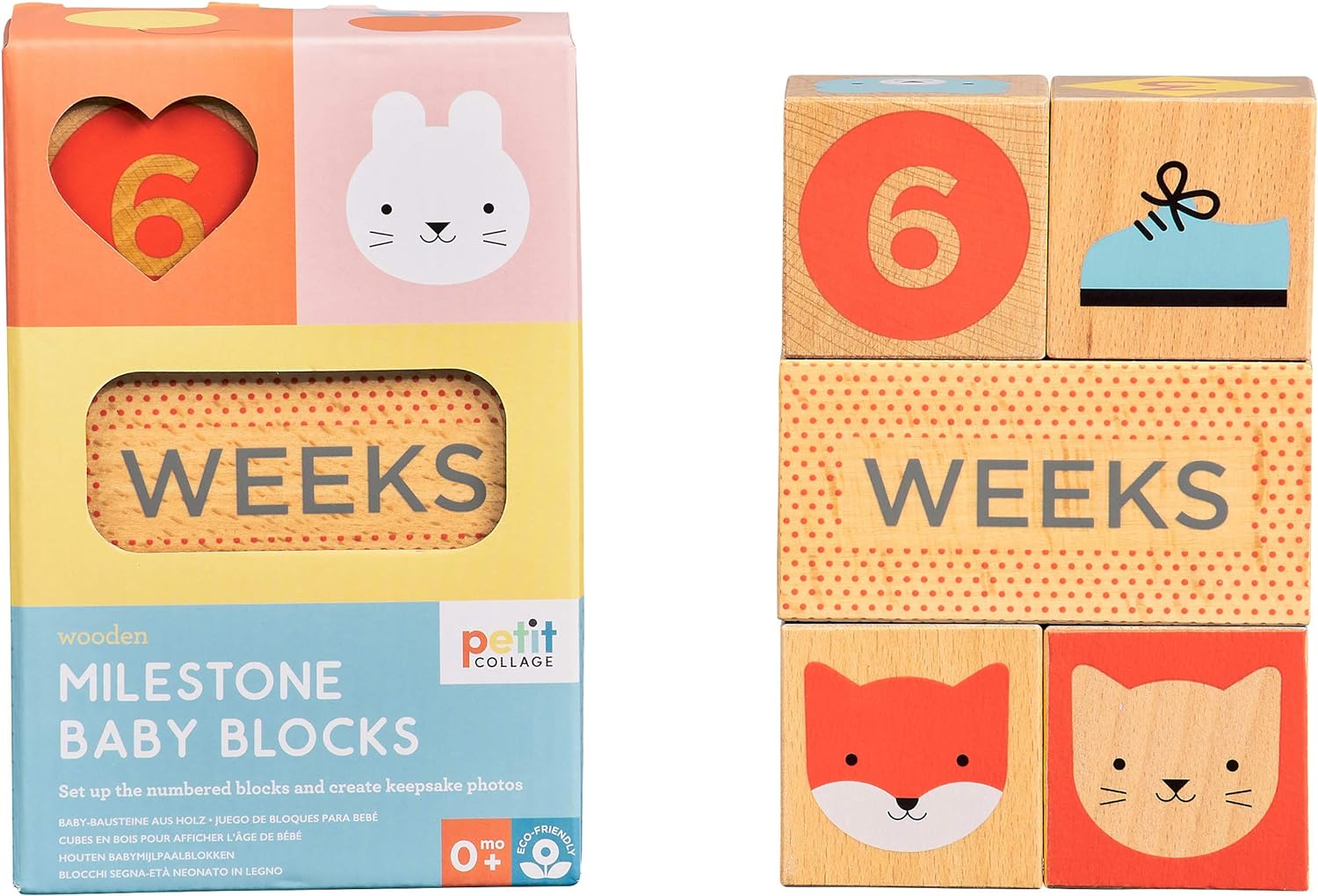 Petit Collage PTC468 Baby Milestone Blocks