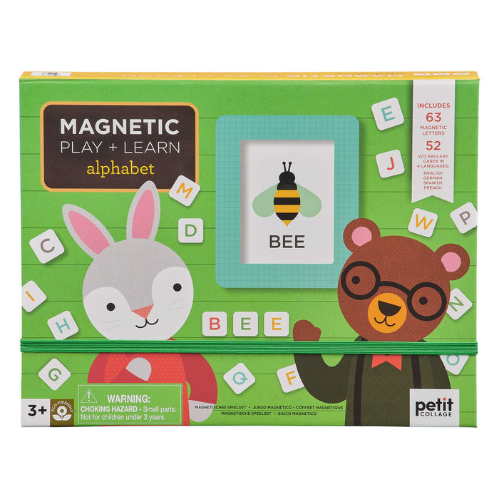 PETIT COLLAGE- Alphabet Magnetic Play & Learn Puzzle de Encajes, Multicolor, Large (PTC504