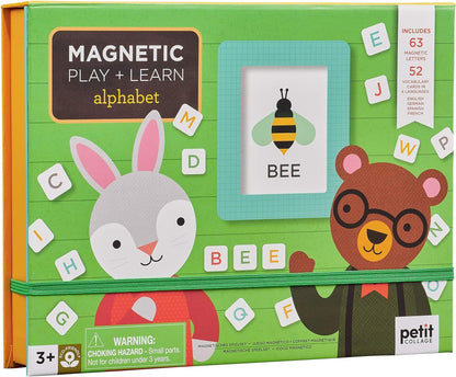 PETIT COLLAGE- Alphabet Magnetic Play & Learn Puzzle de Encajes, Multicolor, Large (PTC504