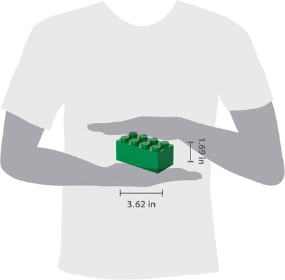 LEGO Mini Box 8 Knobs vert - Boîte de rangement compacte pour snacks, bijoux, accessoires cheveux, souvenirs – Facile à nettoyer, 46x92x43 mm