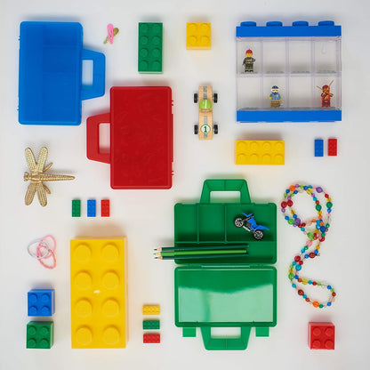 LEGO Mini Box 8 Knobs vert - Boîte de rangement compacte pour snacks, bijoux, accessoires cheveux, souvenirs – Facile à nettoyer, 46x92x43 mm