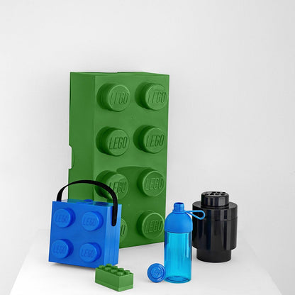 LEGO Mini Box 8 Knobs vert - Boîte de rangement compacte pour snacks, bijoux, accessoires cheveux, souvenirs – Facile à nettoyer, 46x92x43 mm