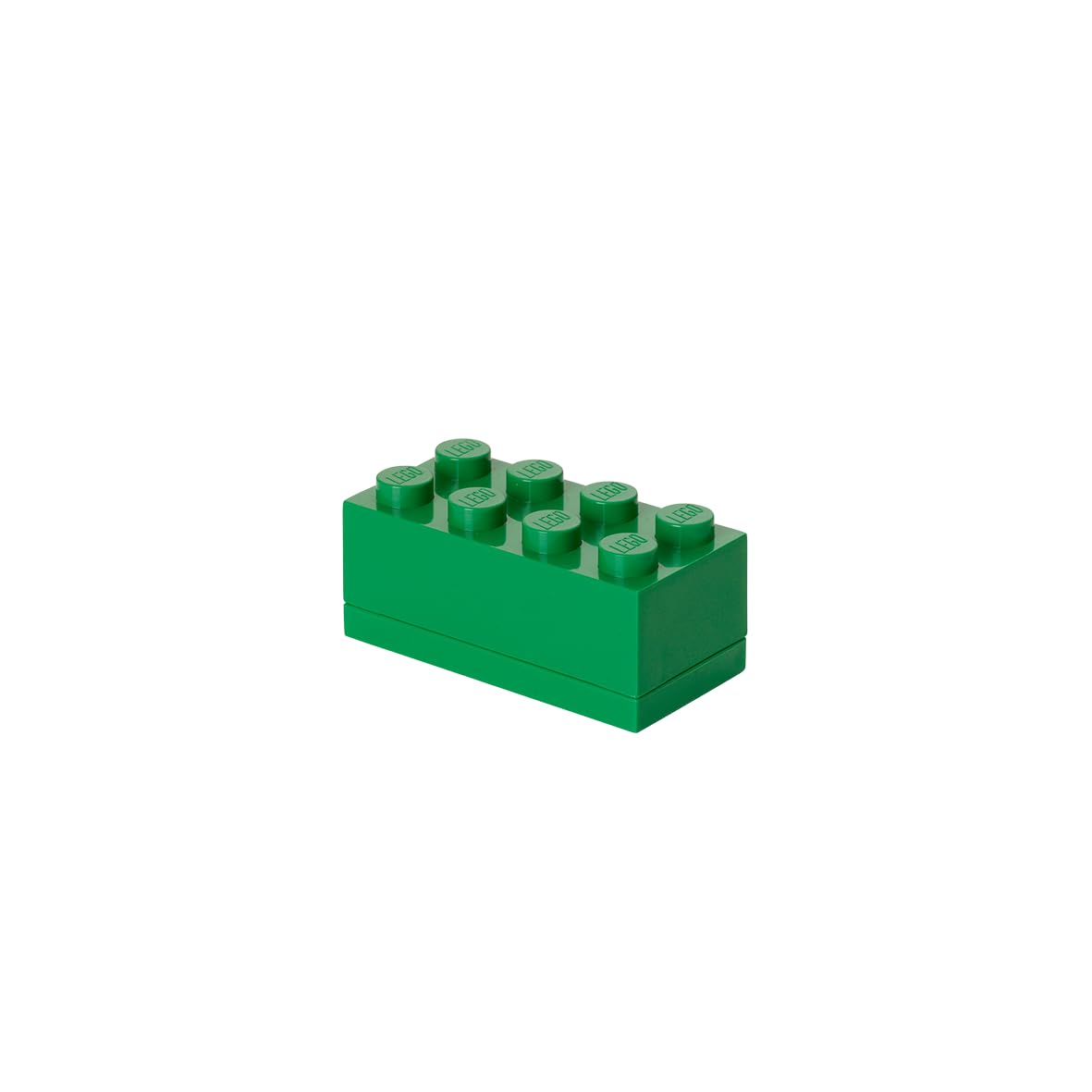 LEGO Mini Box 8 Knobs vert - Boîte de rangement compacte pour snacks, bijoux, accessoires cheveux, souvenirs – Facile à nettoyer, 46x92x43 mm