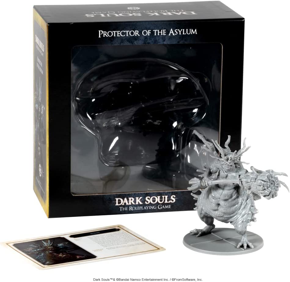 Dark Souls The Role Playing Game: Protector de Las miniaturas de Asilo y Cartas estadísticas. DND, RPG, D&D, Dungeons & Dragons. Compatible con 5E