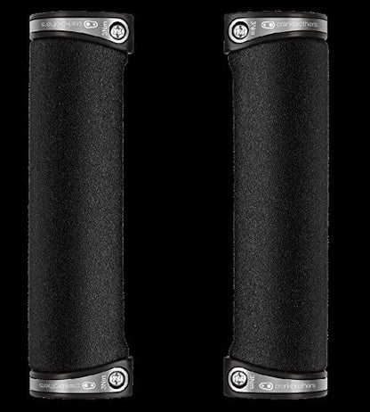 CRANKBROTHERS Cobalt Lock-On Bike Grips - Dual Clamp, XC/Trail Handlebar Grips Silver