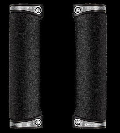 CRANKBROTHERS Cobalt Lock-On Bike Grips - Dual Clamp, XC/Trail Handlebar Grips Silver