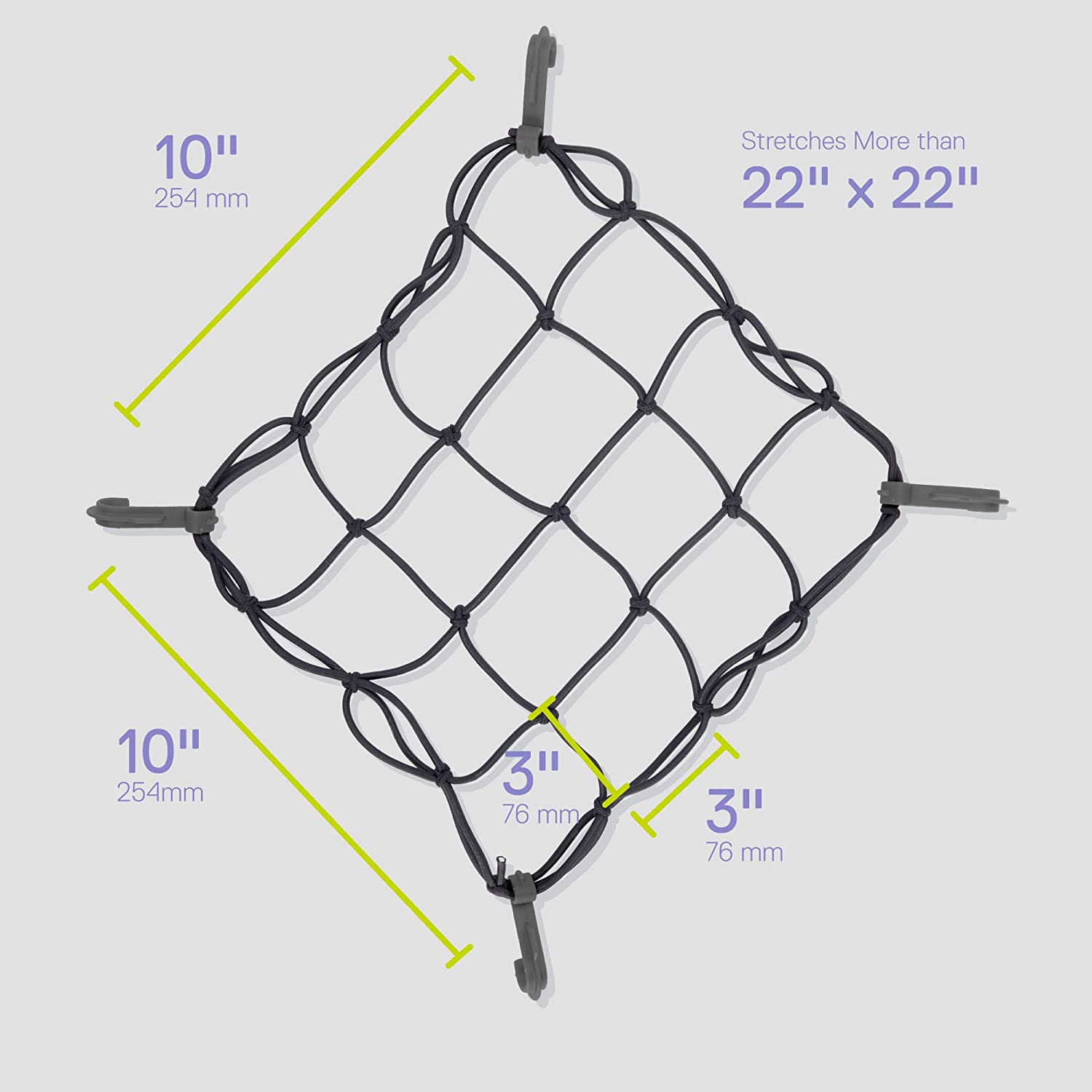 Delta Unisex Cargo Net with Hooks, Black