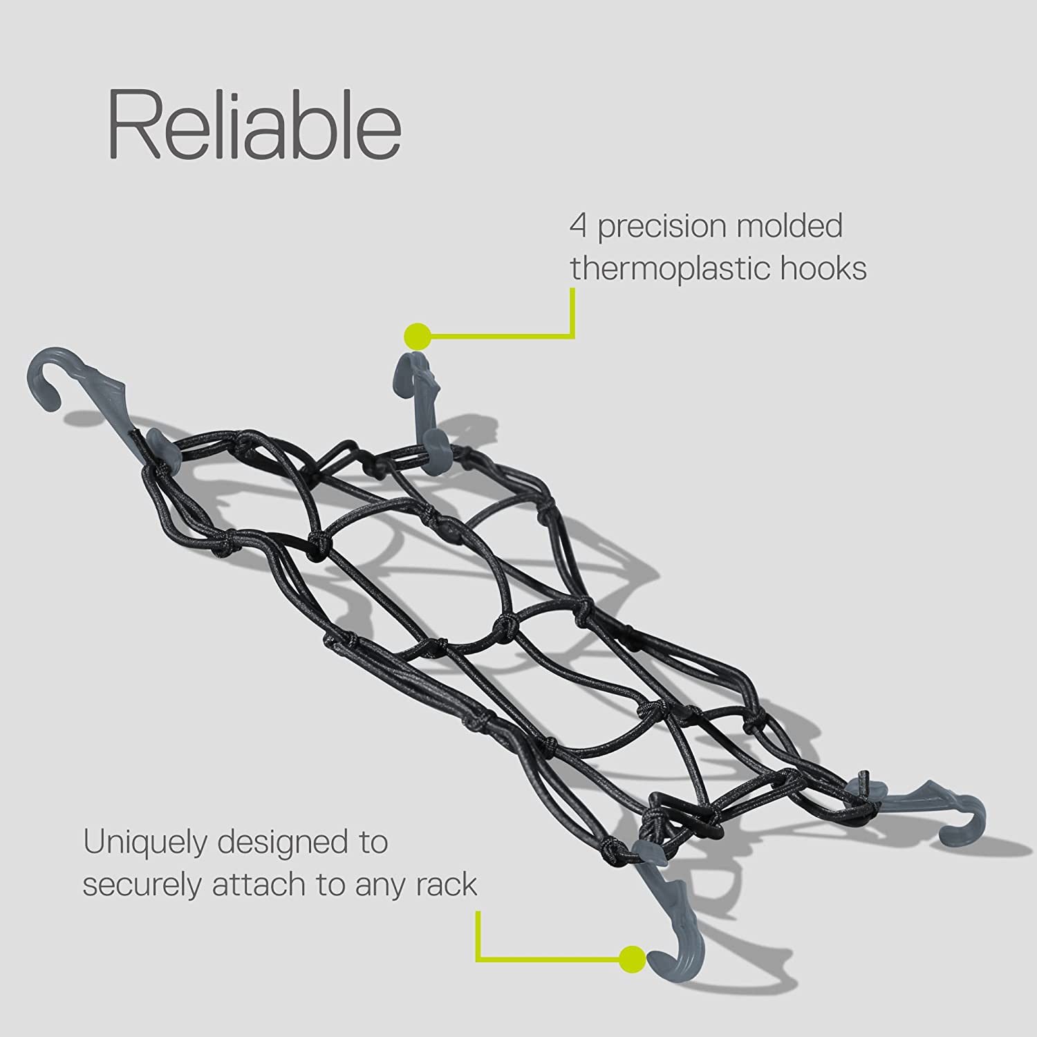 Delta Unisex Cargo Net with Hooks, Black
