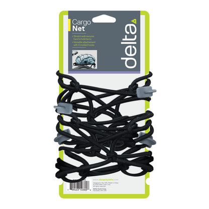 Delta Unisex Cargo Net with Hooks, Black