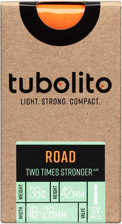 Tubolito - Road Tubo Lightweight Bike Inner Tube | Light, Strong, Compact, Durable, Puncture and Pinch Flat Protection | for Road, Gravel, Hybrid Bicycle | Presta Valve, for 700c 18 mm - 28 mm Tires