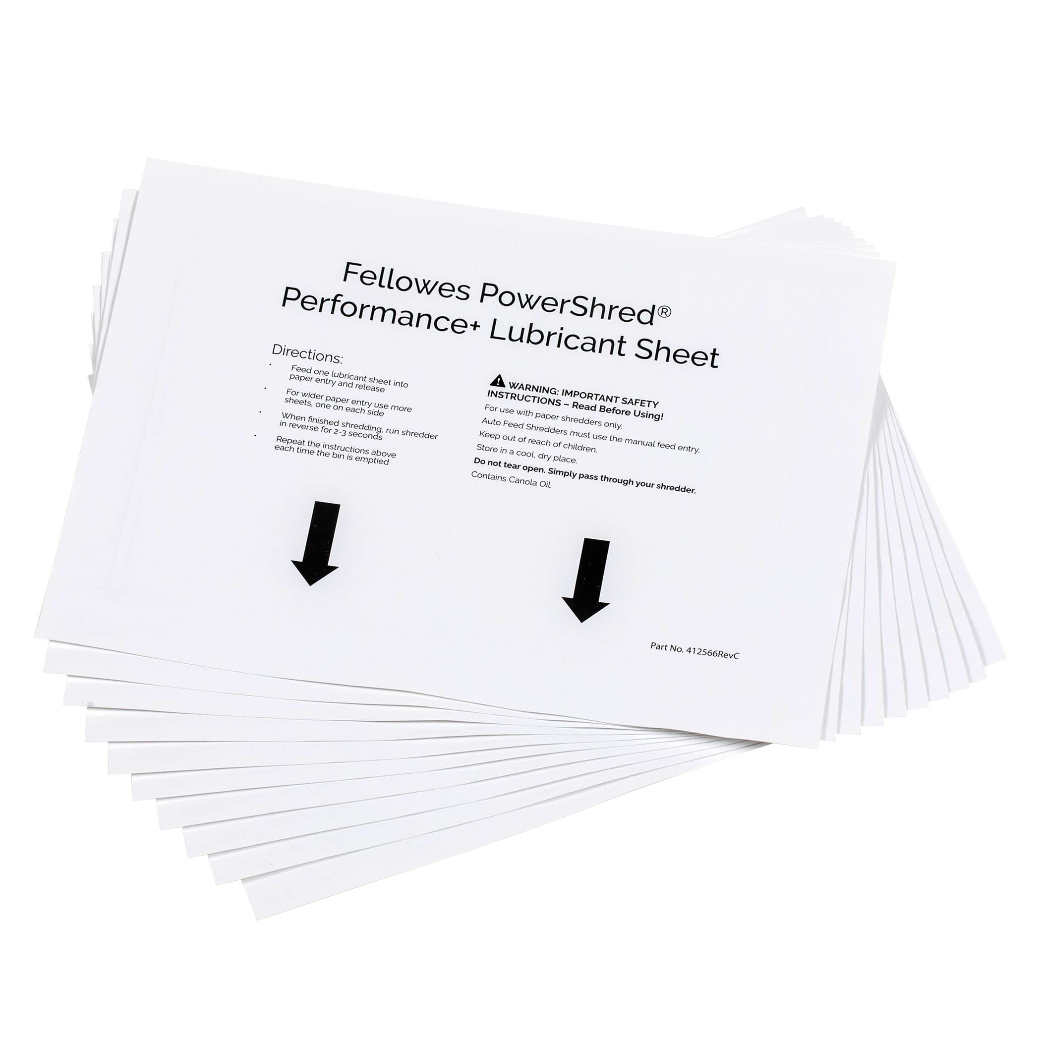 Fellowes Lot de 10 Feuilles lubrifiantes pour destructeur de Document | pour Augmenter Les Performances de la Machine | Facile d'utilisation | pour destructeur Coupe croisée et Micro | 4025601