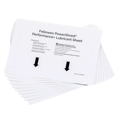 Fellowes Lot de 10 Feuilles lubrifiantes pour destructeur de Document | pour Augmenter Les Performances de la Machine | Facile d'utilisation | pour destructeur Coupe croisée et Micro | 4025601