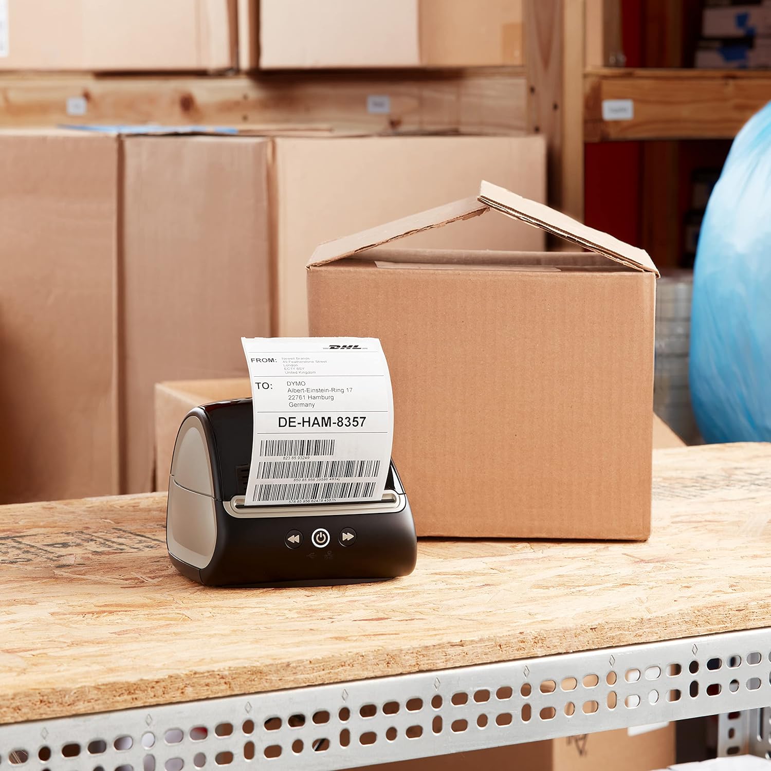DYMO Authentic LabelWriter DHL Shipping Labels | 102 mm x 210 mm | Self Adhesive | Roll of 140 Easy-Peel Labels | for LabelWriter 5XL/4XL Label Makers | Made in Europe