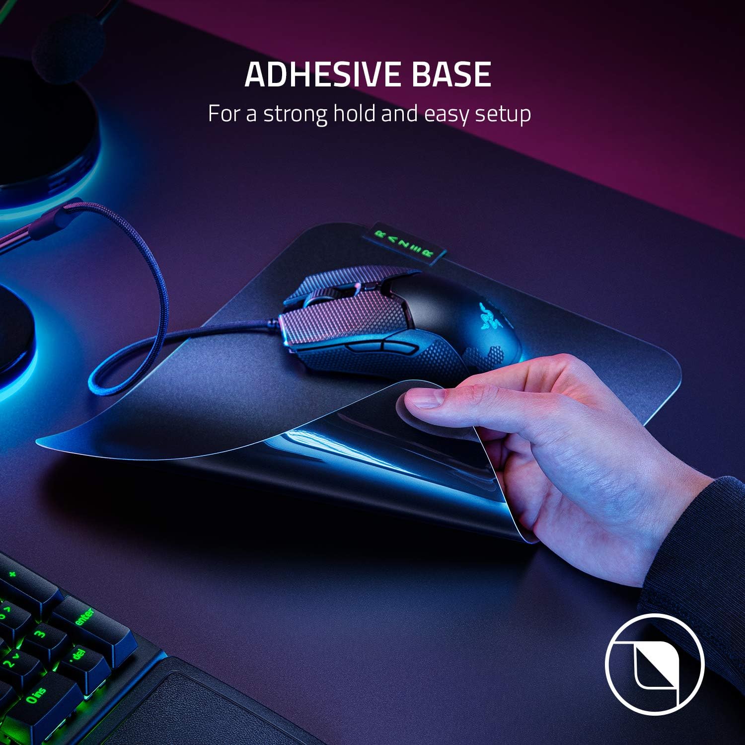 Razer Sphex V3 - Ultra-Thin Gaming Mouse Mat (Ultra Thin 0.4mm Design, Tough Polycarbonate Build, Adhesive Base) Large