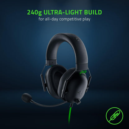 Razer BlackShark V2 X USB - Wired Esports Headset (TriForce 50 mm Drivers, Noise Cancellation, 240g Ultra-light Build, Memory Foam Cushions, 7.1 Surround Sound