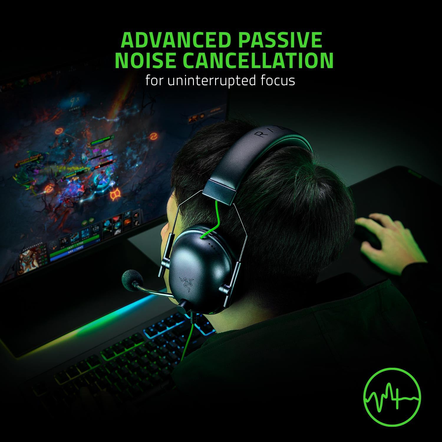 Razer BlackShark V2 X USB - Wired Esports Headset (TriForce 50 mm Drivers, Noise Cancellation, 240g Ultra-light Build, Memory Foam Cushions, 7.1 Surround Sound