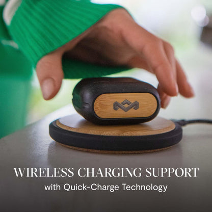 House Of Marley Redemption ANC 2 Wireless Earbuds - Active Noise Cancellation, In-Ear Sensors and Touch Control, Water and Sweat Resistant, Wireless Charging, USB-C Quick Charge, Charging Case