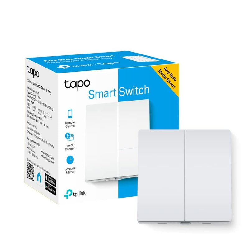 Tapo S220 V1 - Light Switch - Smart - 2 Gangs - Wireless - 868 Mhz