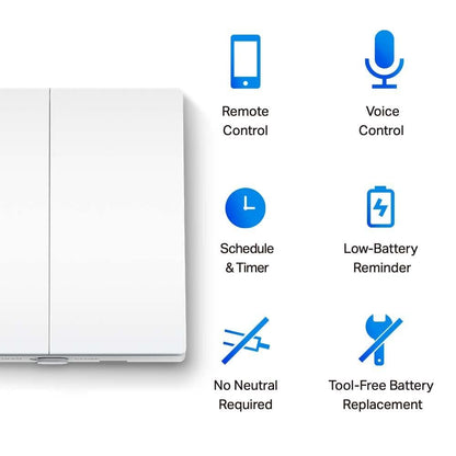 Tapo S220 V1 - Light Switch - Smart - 2 Gangs - Wireless - 868 Mhz
