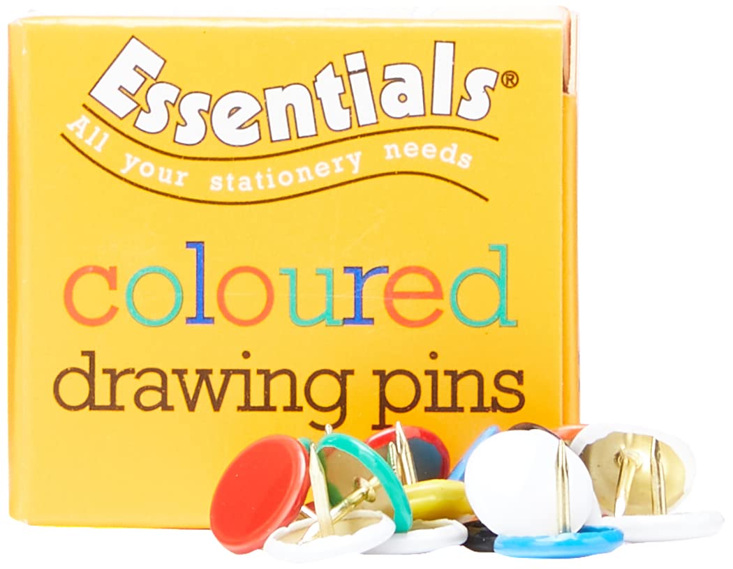 Whitecroft Essentials 26151 Value 9.5mm Drawing Pin - Assorted Colour (Pack of 50