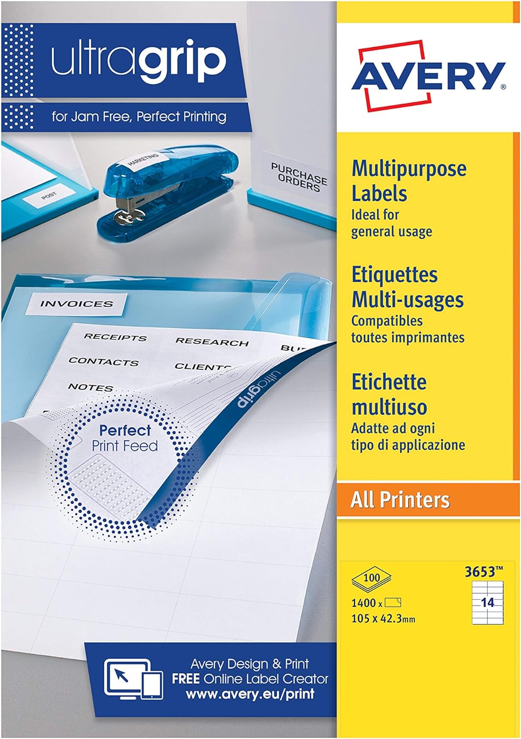 Avery 3653 Universal-Etikette (A4