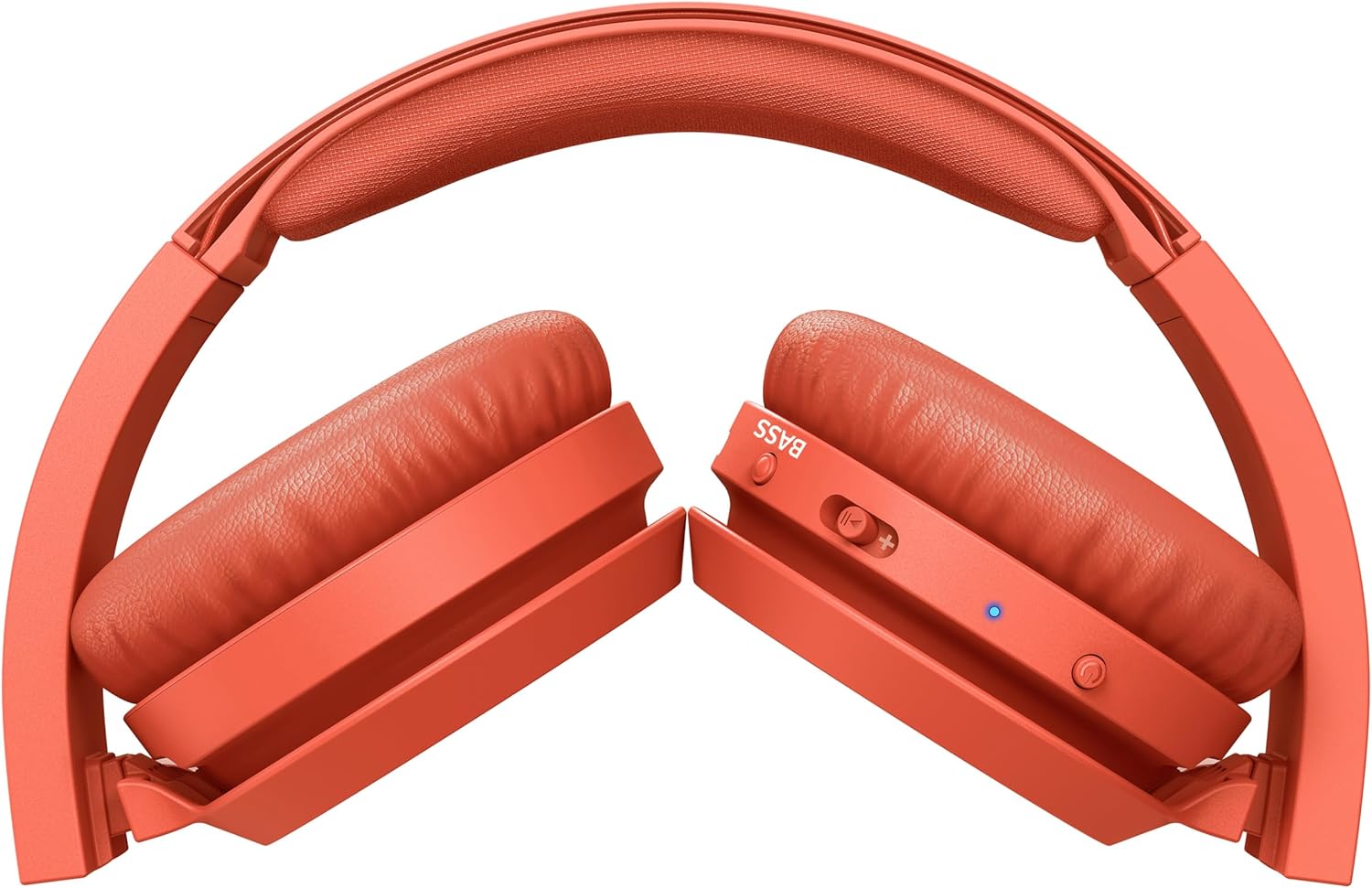 PHILIPS On-Ear Headphones H4205RD/00 with Bass Boost Button (Bluetooth, 29 Hours Playback Time, Quick Charging Feature, Noise Isolating, Flat Folding), Matte Red - Model, On-Ear