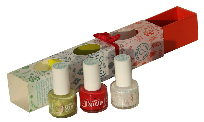 Mini Snails Non-Toxic Water-Based Nail Polish Gift 3 Pack 7 ml each (Christmas