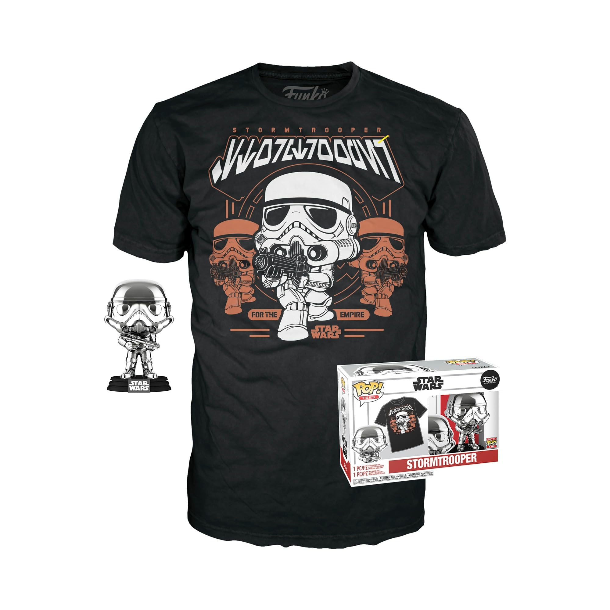 Funko Pop! & Tee: SW - Stormtrooper - Small - (S) - Sturmtruppler - Star Wars - T-Shirt - Kleidung mit Vinyl-Sammelfigur - Geschenkidee - Spielzeug und Kurzärmeliges Top Für Erwachsene Männer