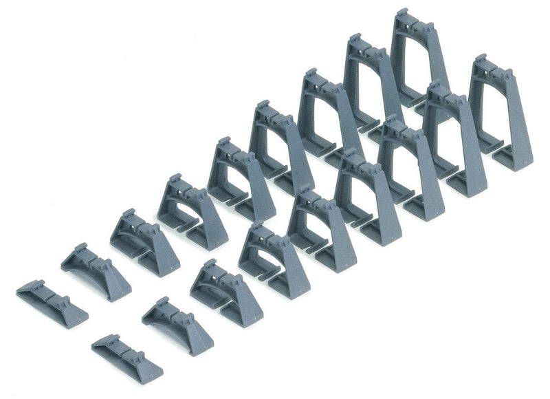 Schienenstützen-Set, ansteigend, Grau, 80 mm