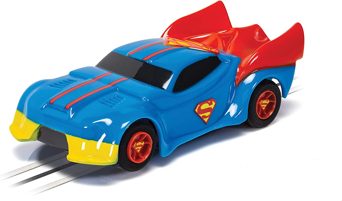 Scalextric Micro G2167 Justice League Superman Car & Micro G8047 Spare Guide Blade Pack of 8 with Screw Track Accessory