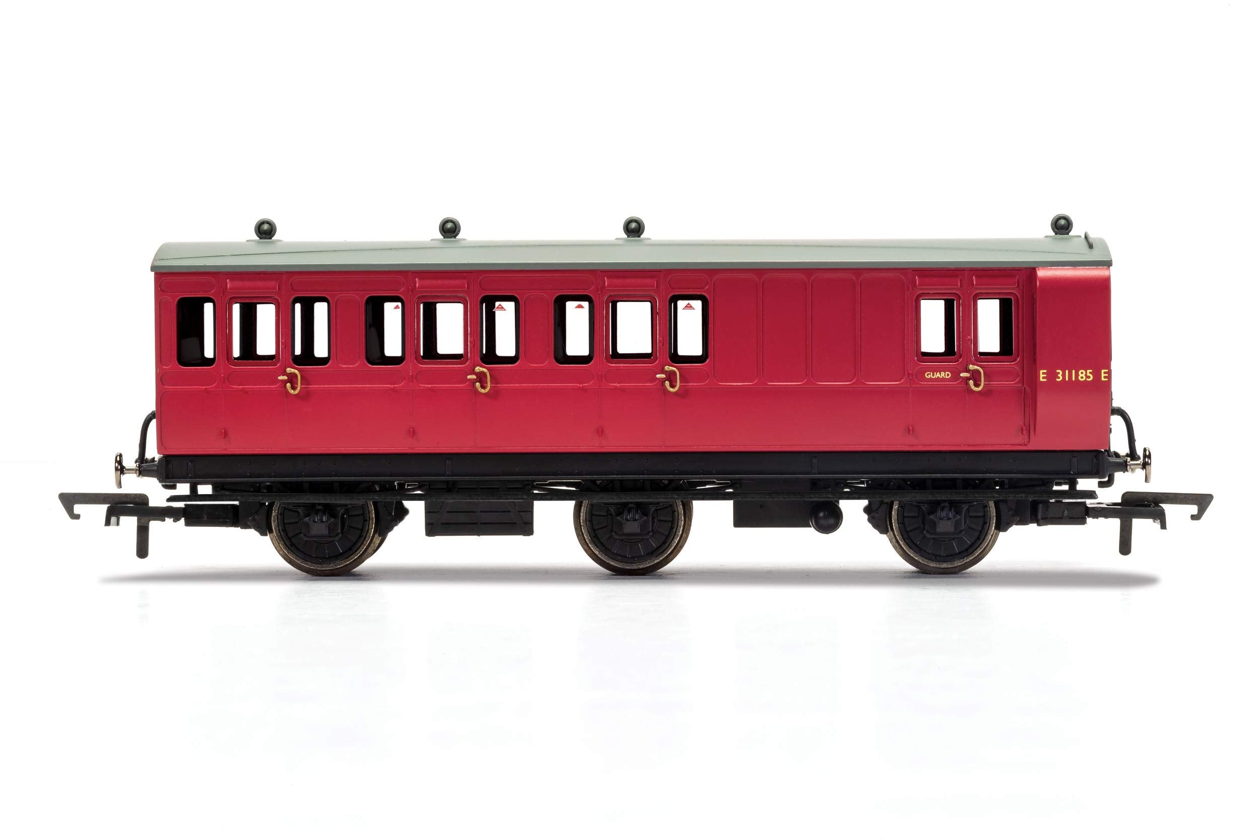 Hornby BR, 6 Wheel Coach, Brake 3rd Class, Fitted Lights, E31185 - Era 4