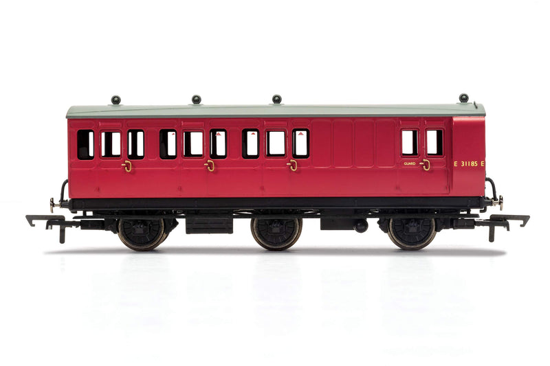 Hornby BR, 6 Wheel Coach, Brake 3rd Class, Fitted Lights, E31185 - Era 4