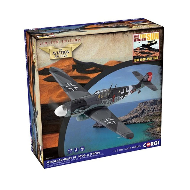 Corgi Messerschmitt Bf 109G-2 (Trop) 'Red 1' Hpt. Werner Schroer, 8./JG27, Rhodes, Greece, 1943