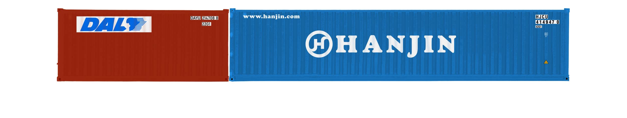 Hornby DAL & Hanjin, Container Pack, 1 x 20' and 1 x 40' Containers - Era 11