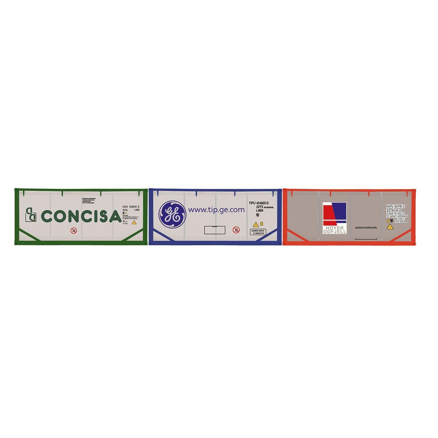 Hornby Concisa, TIP & Hoyer Container Pack 3 x 20’  Tanktainers - Era 11