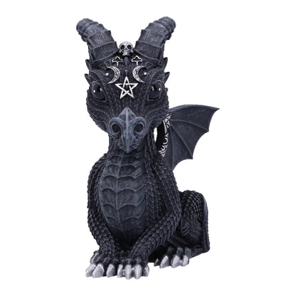 Nemesis Now Cult Cuties Lucifly - Figura de dragón de 10,7 cm, Resina, Negra, Figura de dragón de Cult Cuties, Adorable Figura de dragón cornudo, Detalles Plateados, fundida en la Mejor Resina