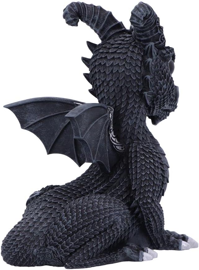 Nemesis Now Cult Cuties Lucifly - Figura de dragón de 10,7 cm, Resina, Negra, Figura de dragón de Cult Cuties, Adorable Figura de dragón cornudo, Detalles Plateados, fundida en la Mejor Resina