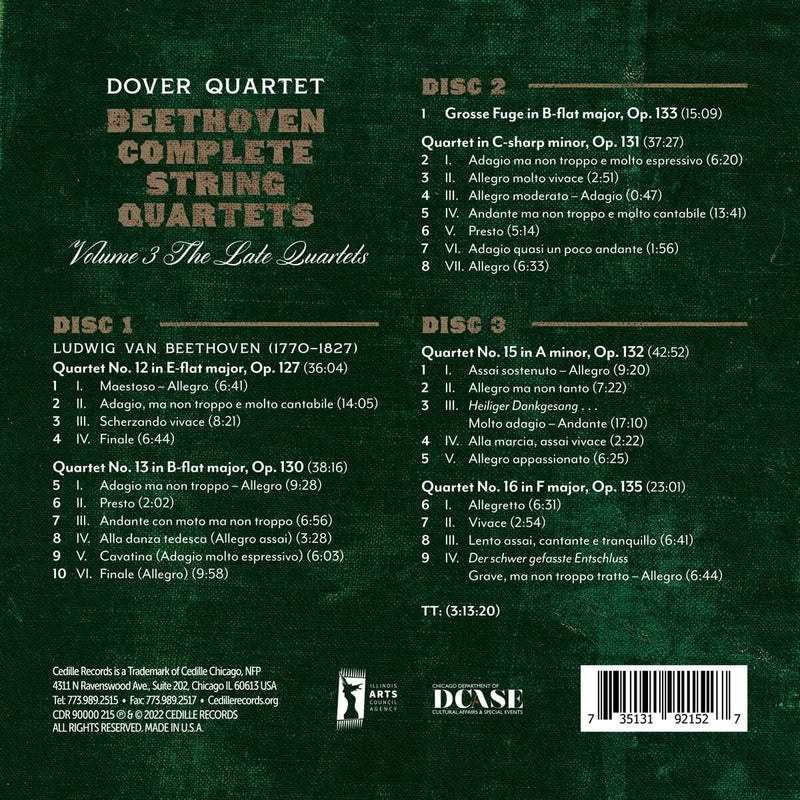 Beethoven: Complete String Quartets: The Late Quartets - Volume 3
