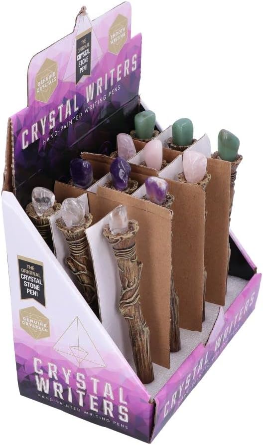Nemesis Now Writers-Crystal Sceptre Pens Display of 12, Multi Coloured, One Size