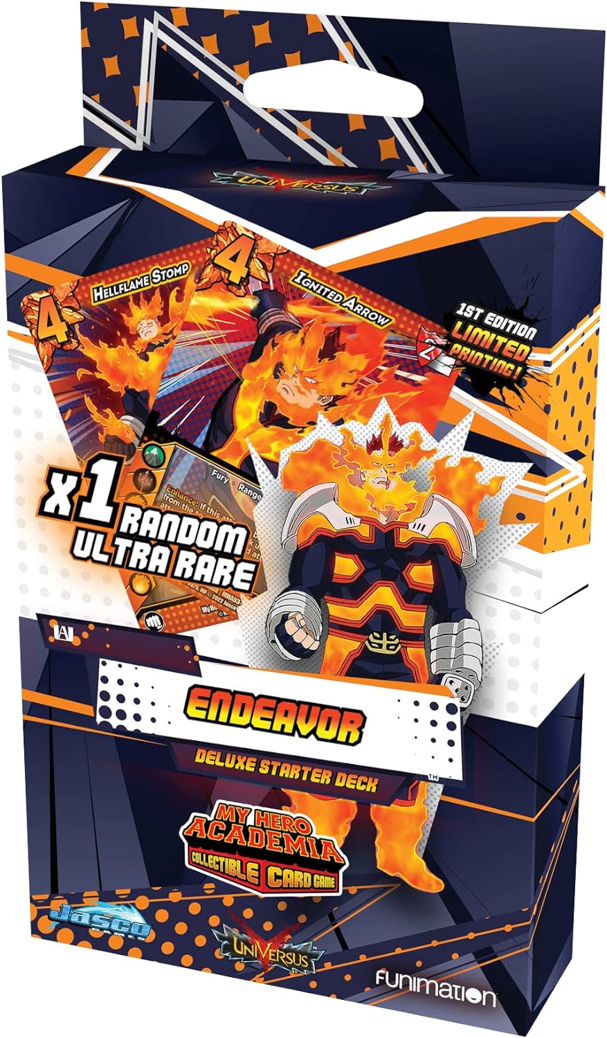 Jasco Games | My Hero Academia CCG Series 3: Endeavor Deluxe Starter Deck | Card Game | Ages 14+ | 2 Players | 30+ Minutes Playing Time