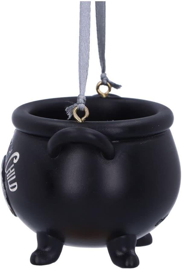 Nemesis Now Stay Wild Child Moon Hanging Ornament 6.1cm, Resin, Black, Exclusive Witch's Cauldron Witchcraft Design, Halloween and Christmas Decoration, Cast in the Finest Resin, Expertly Hand-Painted
