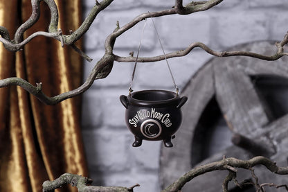 Nemesis Now Stay Wild Child Moon Hanging Ornament 6.1cm, Resin, Black, Exclusive Witch's Cauldron Witchcraft Design, Halloween and Christmas Decoration, Cast in the Finest Resin, Expertly Hand-Painted