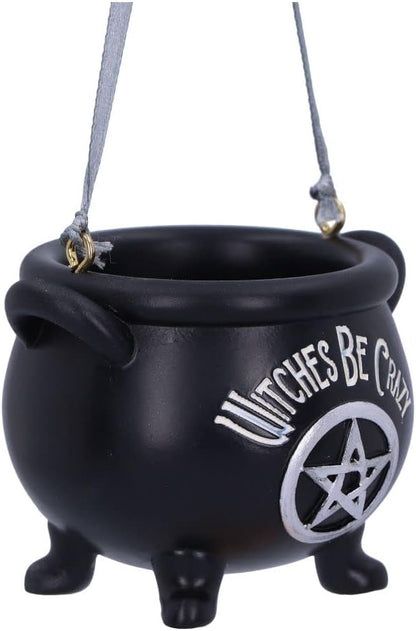 Nemesis Now Witches Be Crazy Cauldron Hanging Ornament 6.1cm, Resin, Black, Gothic Alternative Festive Decoration, Cast in the Finest Resin, Expertly Hand-Painted