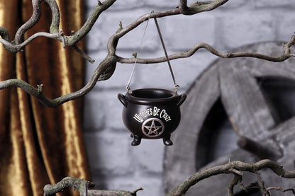 Nemesis Now Witches Be Crazy Cauldron Hanging Ornament 6.1cm, Resin, Black, Gothic Alternative Festive Decoration, Cast in the Finest Resin, Expertly Hand-Painted