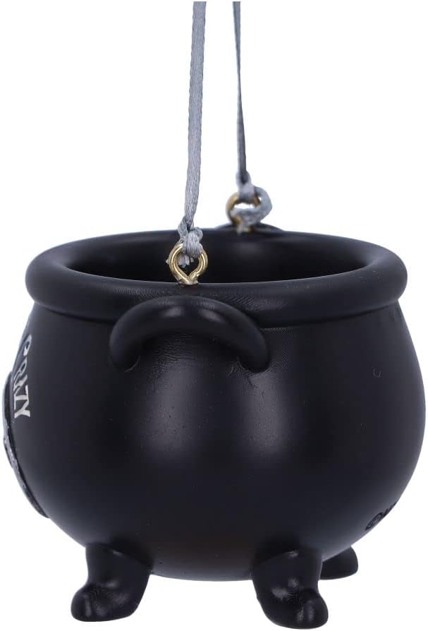 Nemesis Now Witches Be Crazy Cauldron Hanging Ornament 6.1cm, Resin, Black, Gothic Alternative Festive Decoration, Cast in the Finest Resin, Expertly Hand-Painted