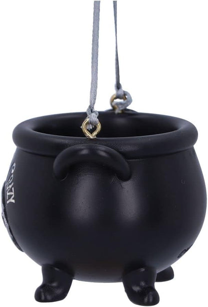 Nemesis Now Witches Be Crazy Cauldron Hanging Ornament 6.1cm, Resin, Black, Gothic Alternative Festive Decoration, Cast in the Finest Resin, Expertly Hand-Painted