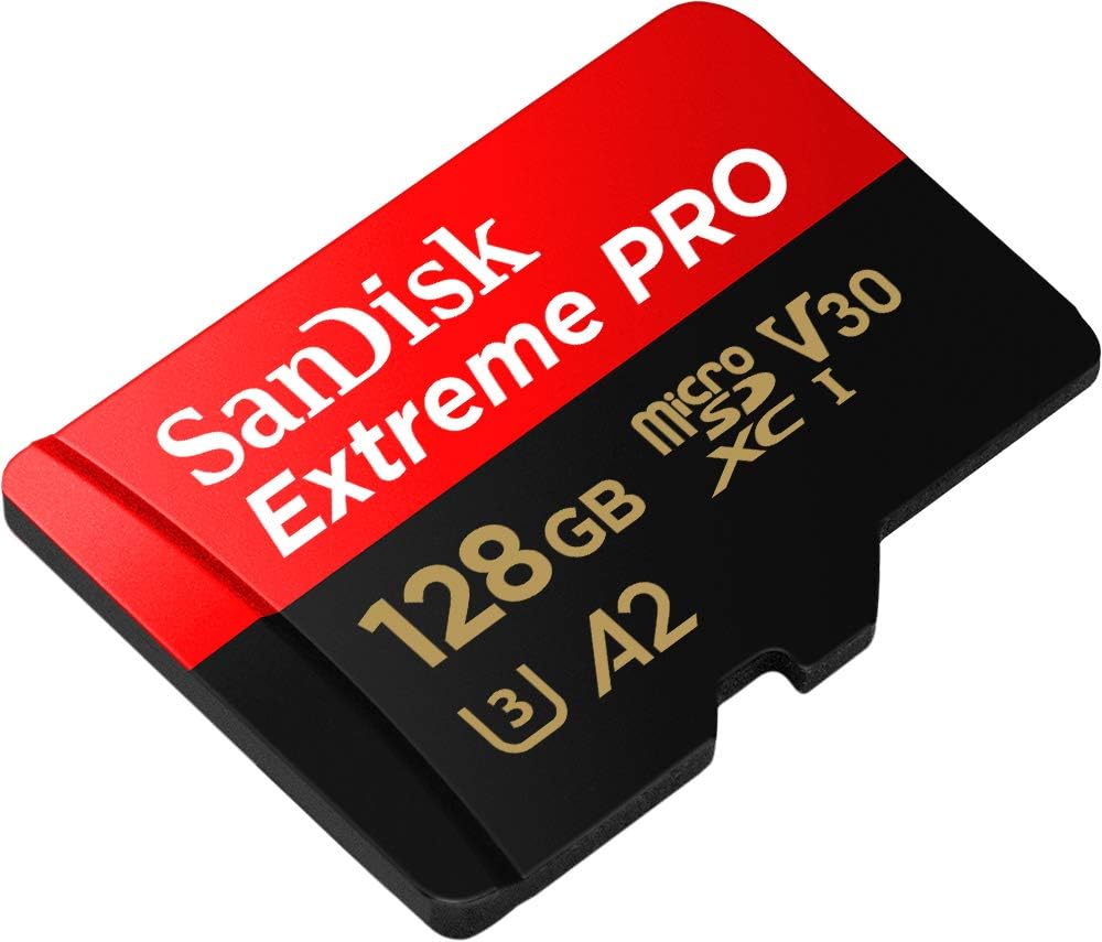 SanDisk Extreme PRO 128 GB MicroSDXC UHS‐I‐Kaart Met SD-Adapter (A2 App Performance, 2 Jaar RescuePRO Deluxe Software, Leessnelheden Tot 200 MB/s, Class 10, UHS-I, U3, V30, 30 Jaar Garantie) Zwart
